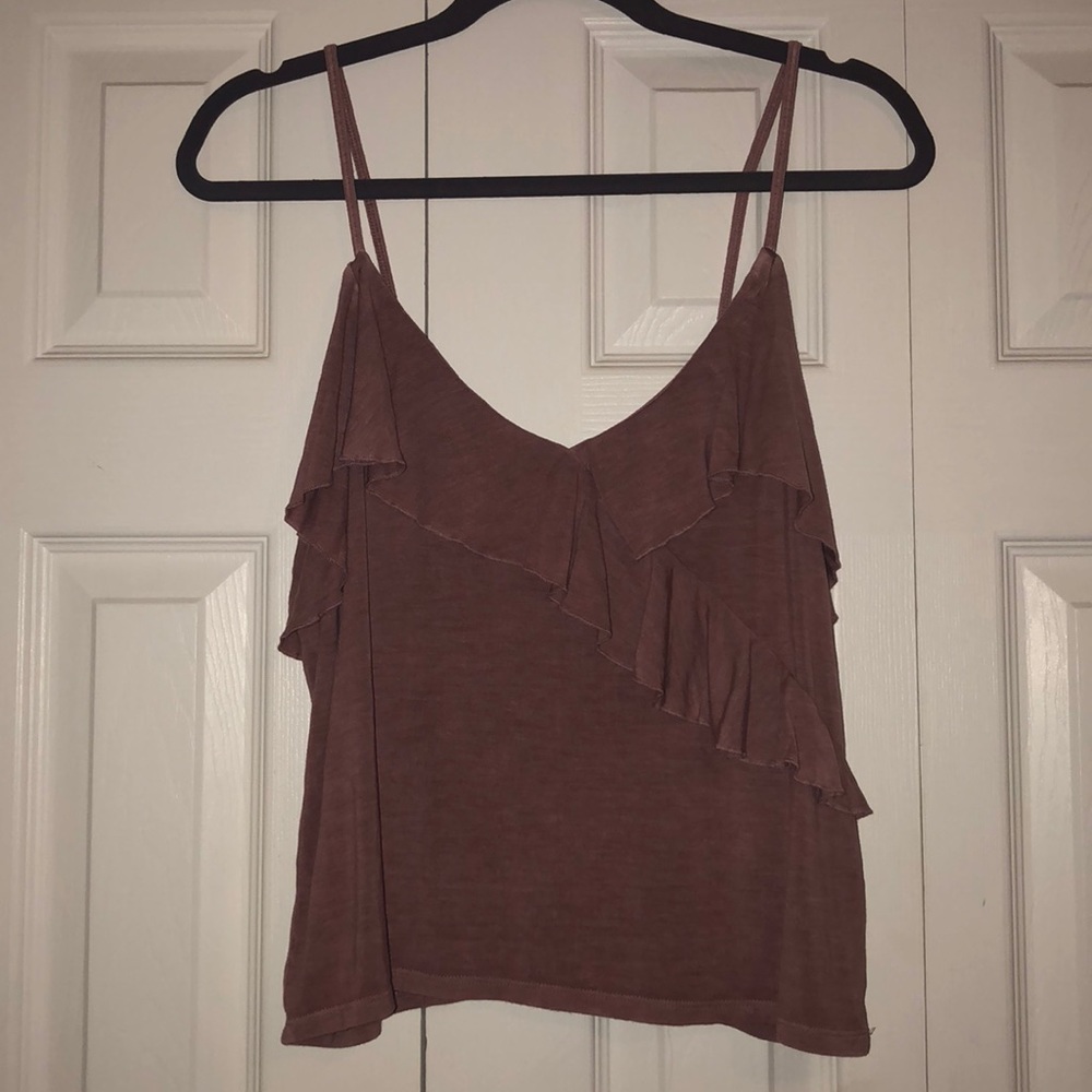 Blush American Eagle Ruffle Tank